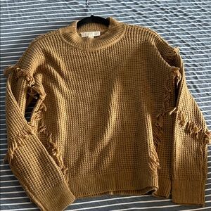 Michael kors Women's Fringed Knit Sweater - Camel
